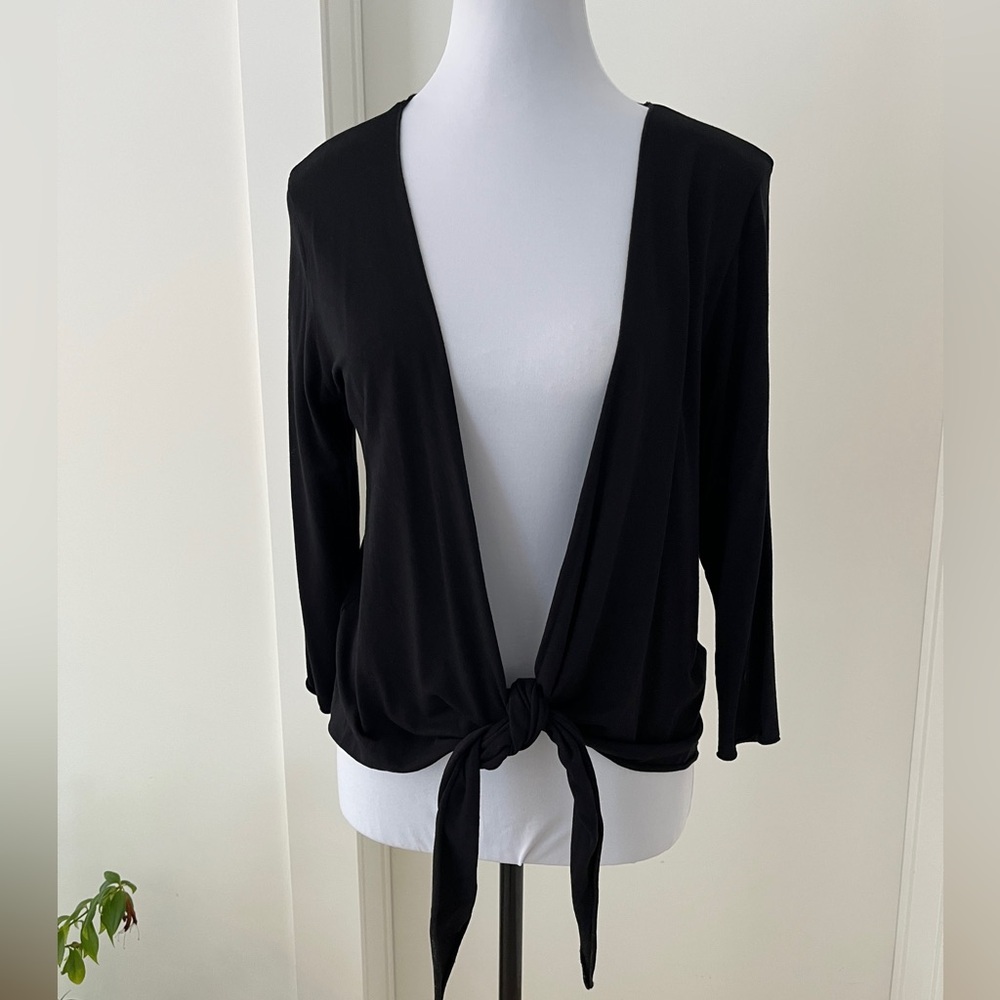 MAJESTIC FILATURES Lightweight Open Front Soft Touch Cardigan Tie Front Chic